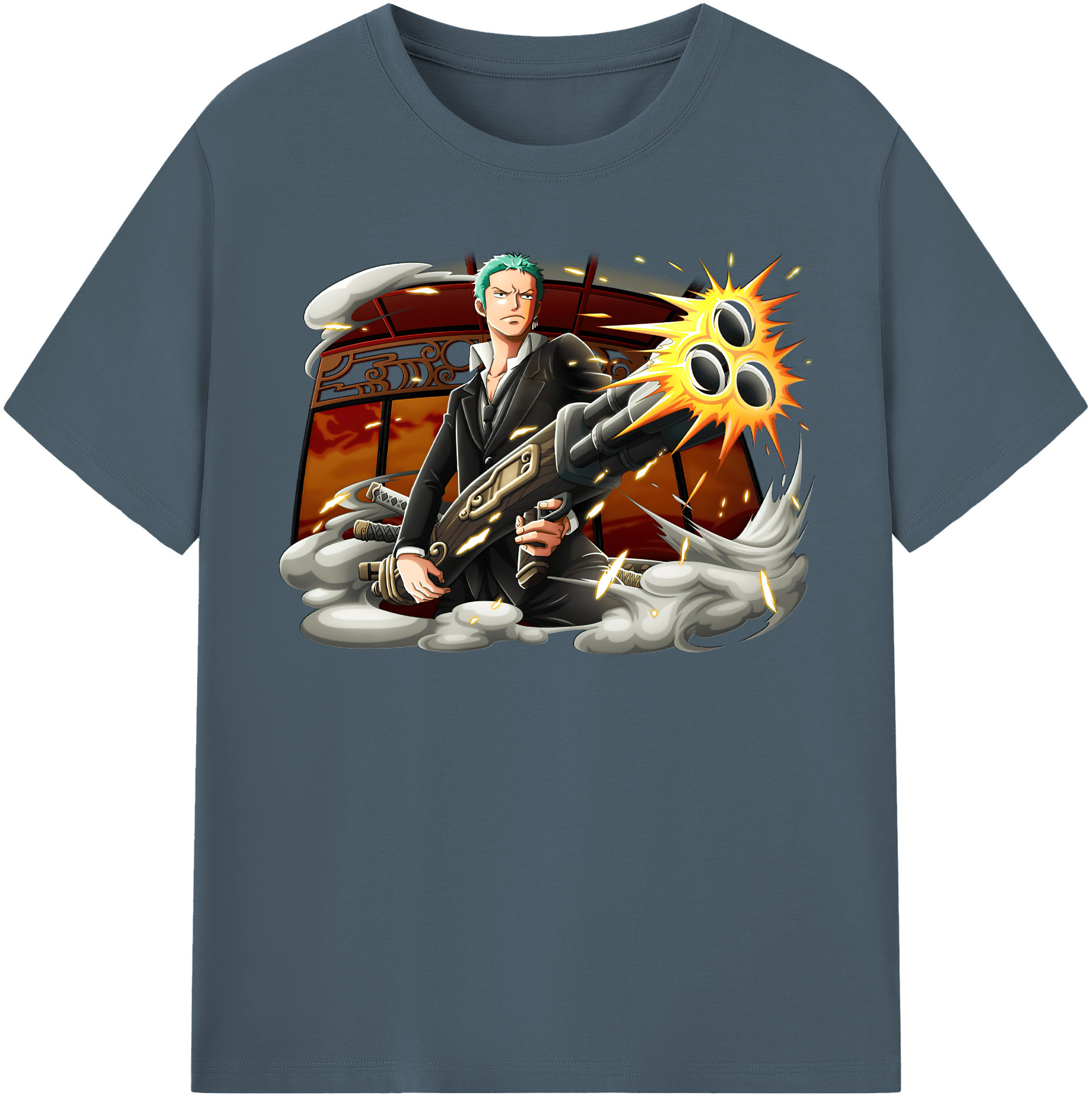 ワンピース ロロノア・ゾロ ONE PIECE Roronoa Zoro 綿100％半袖Tシャツ（フロントプリント）